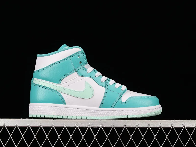 All categories Air Jordan Jordan series basketball shoes Air Jordan 1 Mid G version pure original Air Jordan 1 Mid SE "Marine Green" AJ1 Joe 1 white cyan Chinese basketball shoes DV2229-300